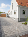 Grändplatta grå garageuppfart